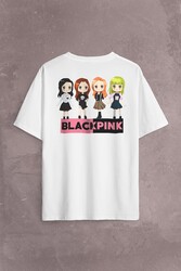 Chibi Black Pink BlackPink Müzik Güney Kore Sırt Ön Baskılı Oversize Tişört Unisex T-Shirt - Thumbnail