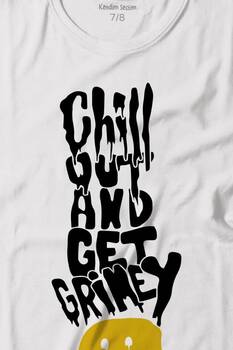 Chill Out And Get Grimey Relax Smile Gülen Surat Baskılı Tişört Çocuk T-shirt