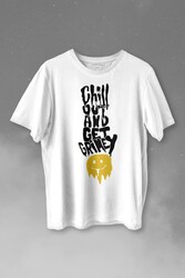 Chill Out And Get Grimey Relax Smile Gülen Surat Baskılı Tişört Unisex T-shirt - Thumbnail