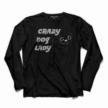 CHUBBY DOG CRAZY PUG LADY ÇILGIN KÖPEK 2 UZUN KOLLU TİŞÖRT