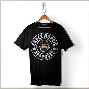 Chuck Norrıs Approved Dövüşcü Baskılı Tişört Unisex T-Shirt