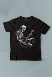 Çocuk Tişört Skeleton Playing Guitar Heavy Metal Skull İskelet Gitar Rock Baskılı T-shirt - Thumbnail