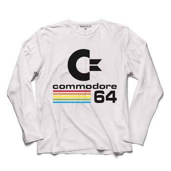 COMMODORE 61 C64 LOGO ANTİKA BİLGİSAYAR 2 UZUN KOLLU TİŞÖRT