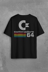 Commodore 61 C64 Logo Antika Bilgisayar Sırt Ön Baskılı Oversize Tişört Unisex T-Shirt - Thumbnail