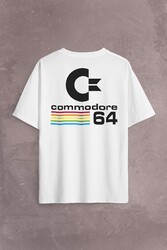 Commodore 61 C64 Logo Antika Bilgisayar Sırt Ön Baskılı Oversize Tişört Unisex T-Shirt - Thumbnail