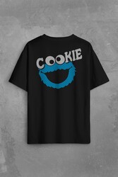 CooKie Kurabiye Canavarı Susam Sokağı Sırt Ön Baskılı Oversize Tişört Unisex T-Shirt - Thumbnail