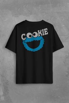 CooKie Kurabiye Canavarı Susam Sokağı Sırt Ön Baskılı Oversize Tişört Unisex T-Shirt