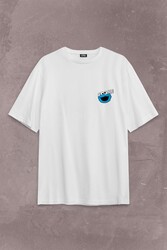 CooKie Kurabiye Canavarı Susam Sokağı Sırt Ön Baskılı Oversize Tişört Unisex T-Shirt - Thumbnail