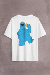 CooKie Kurabiye Canavarı Susam Sokağı Sırt Ön Baskılı Oversize Tişört Unisex T-Shirt - Thumbnail