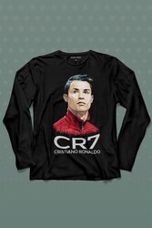 Cr7 Cristiano Ronaldo Manchester United Uzun Kollu Tişört Baskılı T-Shirt - Thumbnail