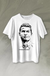 Cr7 Cristiano Ronaldo Silüet Manchester United Baskılı Tişört Unisex T-shirt - Thumbnail