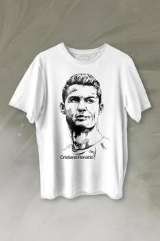 Cr7 Cristiano Ronaldo Silüet Manchester United Baskılı Tişört Unisex T-shirt