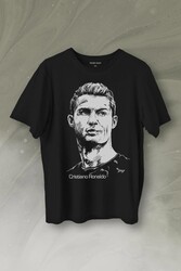 Cr7 Cristiano Ronaldo Silüet Manchester United Baskılı Tişört Unisex T-Shirt - Thumbnail