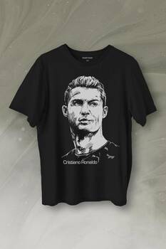 Cr7 Cristiano Ronaldo Silüet Manchester United Baskılı Tişört Unisex T-Shirt