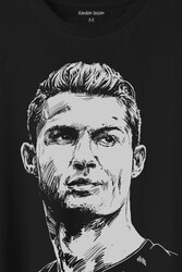 Cr7 Cristiano Ronaldo Silüet Manchester United Baskılı Tişört Unisex T-Shirt - Thumbnail