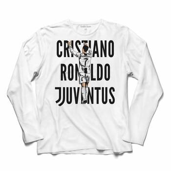 Cristiano Ronaldo Cr7 Aır Juventus Uzun Kollu Tişört Baskılı T-Shirt