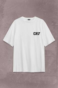 Cristiano Ronaldo Cr7 Logo Sırt Ön Baskılı Oversize Tişört Unisex T-Shirt