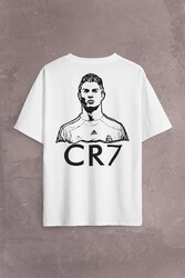 Cristiano Ronaldo Cr7 Logo Sırt Ön Baskılı Oversize Tişört Unisex T-Shirt - Thumbnail