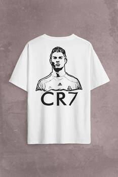 Cristiano Ronaldo Cr7 Logo Sırt Ön Baskılı Oversize Tişört Unisex T-Shirt