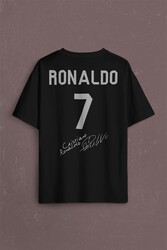 Cristiano Ronaldo Real Madrid Cr7 Gol Kralı Sırt Ön Baskılı Oversize Tişört Unisex T-Shirt - Thumbnail