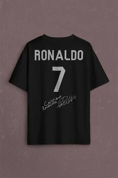 Cristiano Ronaldo Real Madrid Cr7 Gol Kralı Sırt Ön Baskılı Oversize Tişört Unisex T-Shirt