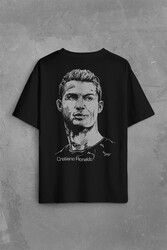 Cristiano Ronaldo Silüet Manchester United Sırt Ön Baskılı Oversize Tişört Unisex T-Shirt - Thumbnail