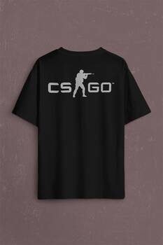 Cs Go Csgo Counter Strike Global Offensıve Sırt Ön Baskılı Oversize Tişört Unisex T-Shirt