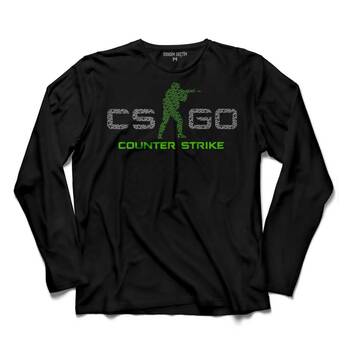 CS GO LOGO CSGO COUNTER STRIKE GLOBAL OFFENSIVE UZUN KOLLU TİŞÖRT