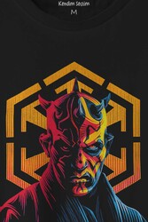 Dark Side Star Wars Darth Maul Baskılı Tişört Unisex T-shirt - Thumbnail