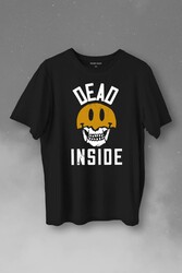 Dead Inside Smiley Skull Smile Gülen Surat Kurukafa Baskılı Tişört Unisex T-Shirt - Thumbnail