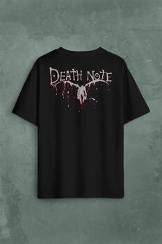 Death Note Oyun Ölüm Notu Sırt Ön Baskılı Oversize Tişört Unisex T-Shirt