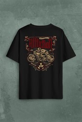 Death Rider Affliction Ölüm Sürücüsü Motosiklet Sırt Ön Baskılı Oversize Tişört Unisex T-Shirt - Thumbnail