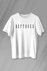 Deftones Metal Music Müzik Tasarım Baskılı Beyaz T-shirt - Thumbnail