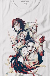 Demon Slayer Anime Dizi Japanese Japonca Kimetsu No Yaibe Baskılı Tişört Çocuk T-shirt - Thumbnail