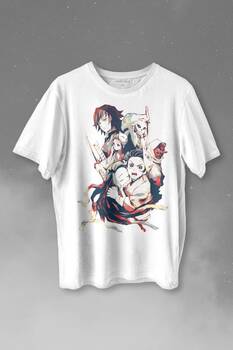 Demon Slayer Anime Dizi Japanese Japonca Kimetsu No Yaibe Baskılı Tişört Unisex T-shirt