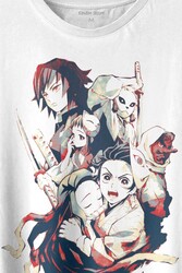 Demon Slayer Anime Dizi Japanese Japonca Kimetsu No Yaibe Baskılı Tişört Unisex T-shirt - Thumbnail