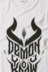 Demon You Know Devil Gothic Grunge Rock Baskılı Tişört Çocuk T-shirt - Thumbnail