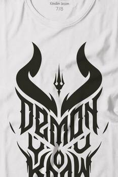 Demon You Know Devil Gothic Grunge Rock Baskılı Tişört Çocuk T-shirt