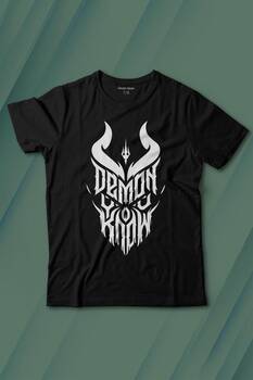 Demon You Know Devil Gothic Grunge Rock Baskılı Tişört Çocuk T-shirt