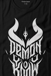 Demon You Know Devil Gothic Grunge Rock Baskılı Tişört Çocuk T-shirt - Thumbnail