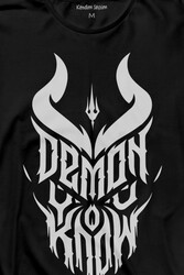 Demon You Know Devil Gothic Grunge Rock Uzun Kollu Tişört Baskılı T-Shirt - Thumbnail