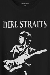 Dire Straits David Mark Knopfler Rock Music Guitar Baskılı Tişört Unisex T-Shirt - Thumbnail