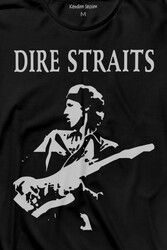 Dire Straits David Mark Knopfler Rock MusicGuitar Uzun Kollu Tişört Baskılı T-Shirt - Thumbnail