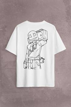 Dj Marshmello Marsh Mello Fortnite Sırt Ön Baskılı Oversize Tişört Unisex T-Shirt