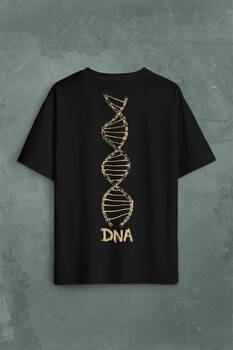 Dna Bisiklet Zinciri Genetik Hayat Ağacı Evrim Sırt Ön Baskılı Oversize Tişört Unisex T-Shirt