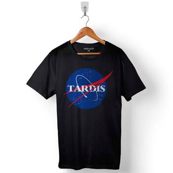 Doctor Who Tardis Nasa Logo Baskılı Tişört Unisex T-Shirt