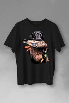 Dog Duck Av Köpeği Ve Ördek Köpek Hunting Baskılı Tişört Unisex T-Shirt