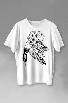 Dog Duck Av Köpeği Ve Ördek Köpek Hunting Baskılı Tişört Unisex T-shirt