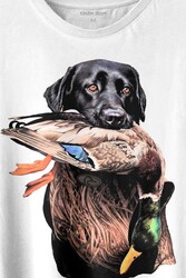 Dog Duck Av Köpeği Ve Ördek Köpek Hunting Baskılı Tişört Unisex T-shirt - Thumbnail