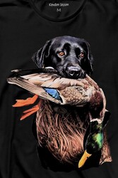 Dog Duck Av Köpeği Ve Ördek Köpek Hunting Uzun Kollu Tişört Baskılı T-Shirt - Thumbnail